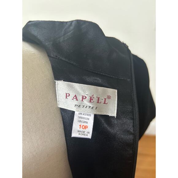 Vintage Adrianna Papell Black Crushed Velvet Rhinestone Button Sheath Dress - Picture 5 of 7